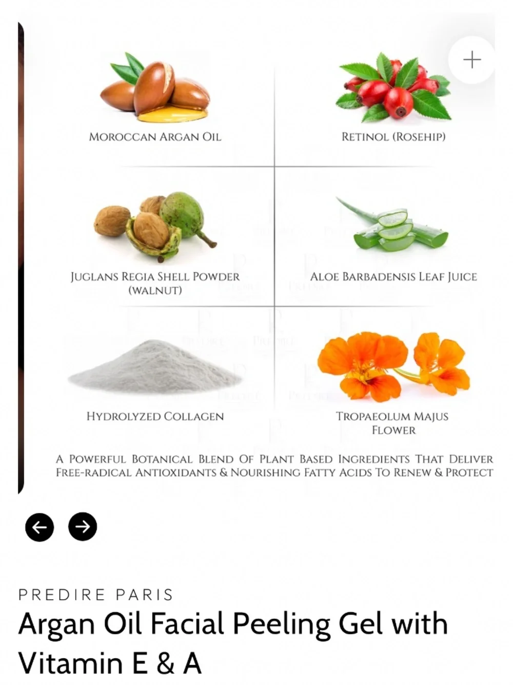 Prédire Argan Oil peeling gel with Vitamin E & A.